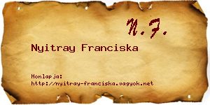 Nyitray Franciska névjegykártya